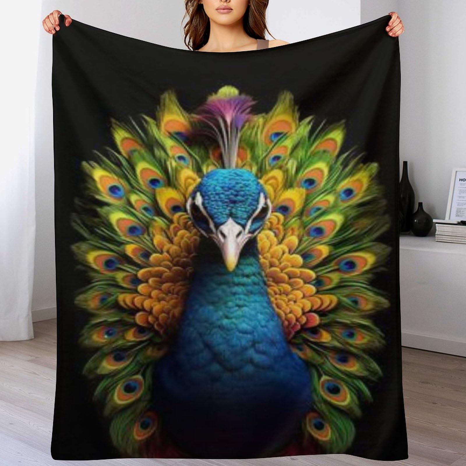 Couverture paon super doux pour soirée cocooning salon