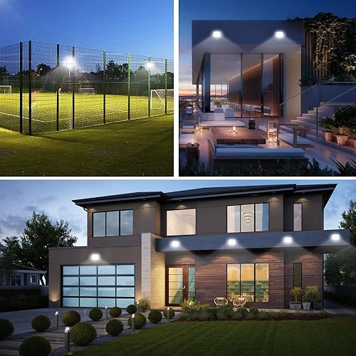 Miniatura 6 de Luz de inundación LED para exteriores, paquete de 2 luces LED de trabajo de 100 W, 12000 lúmenes, luz de inundación brillante para exteriores con