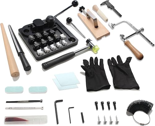 Sidasu Ring Bending Tool 18 Pcs Multi-Functional Jewelry Ring Making Tools | Ring Bender with Nylon Dies & Measuring Gauge, Compatible 12/14/16/18/20/22mm Sizes,Supplies for Beginners & Professionals