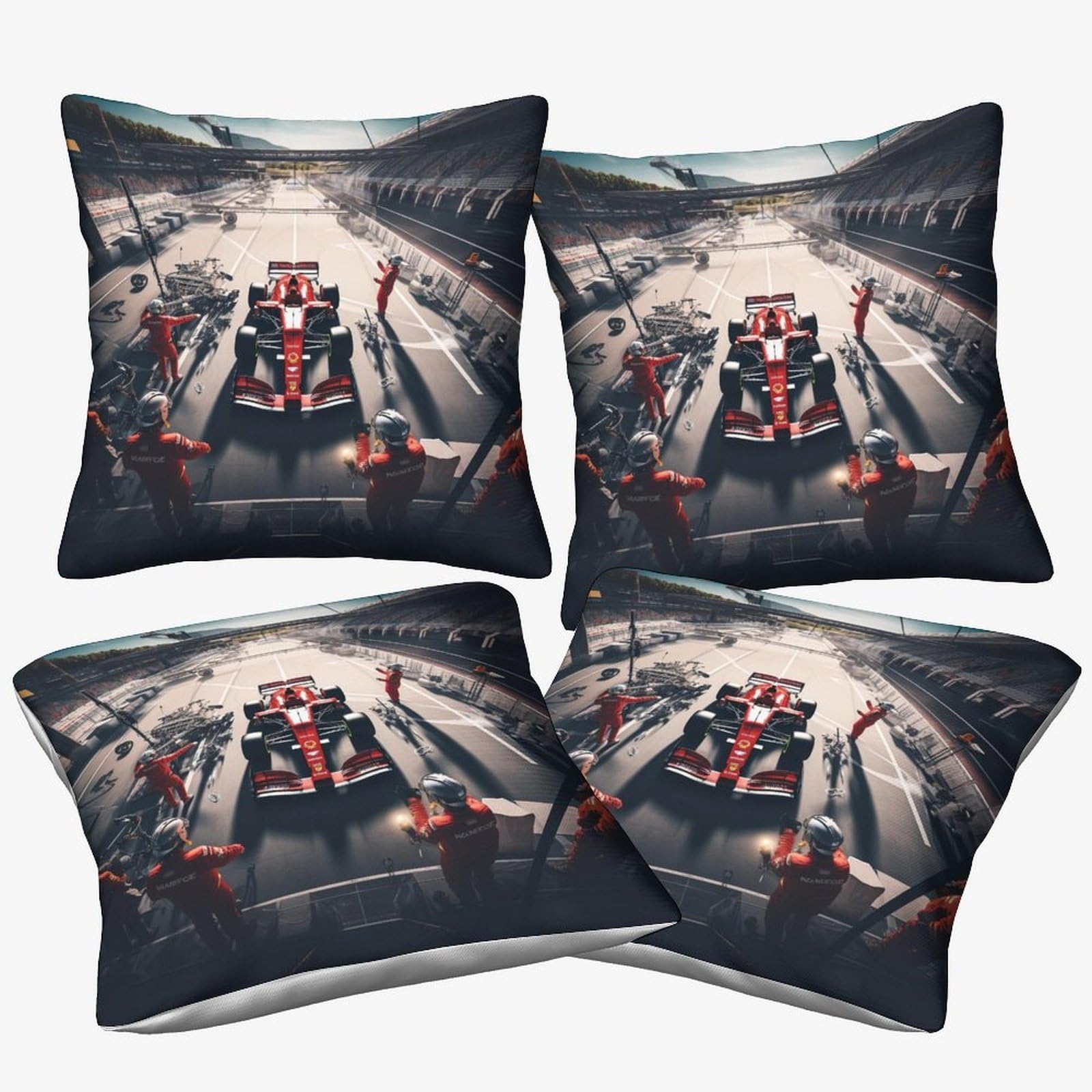 Dafufbw Formulaa Racing-12 Formulaa Racing Cushion Covers 50X50cm, 4Pcs, Pit Stop Throw Pillow Covers Decorative Pillows Covers For Sofa Bed Livingroom