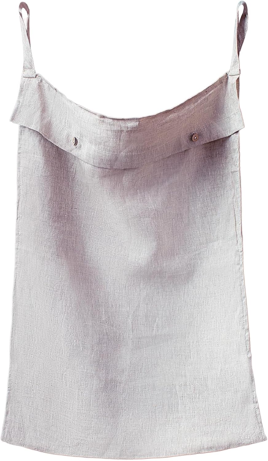 100% Linen Hanging Laundry Hamper Bag 20×70 Inch, Over the Door with 2 Buttons and Bottom Zipper Saving Space Wall Back organizers For Dirty Clothes Dorm Travel College Camp Sock Large Capacity,Linen