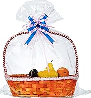 Vista 18 de Paquete de 50 bolsas grandes de celofán de 24 x 30 pulgadas, para cestas de regalo de celofán transparente, extra grandes de 2.3 mil de grosor