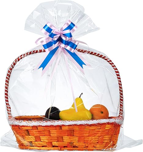 Miniatura 18 de Paquete de 50 bolsas grandes de celofán de 24 x 30 pulgadas, para cestas de regalo de celofán transparente, extra grandes de 2.3 mil de grosor