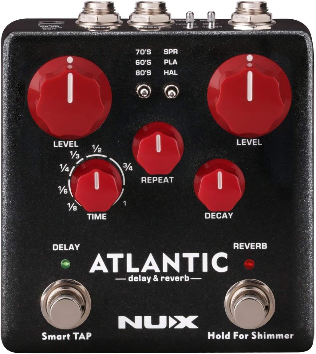 Atlantic Multi Delay and Reverb Effect Pedal with Inside Routing and Secondary Reverb Effects
