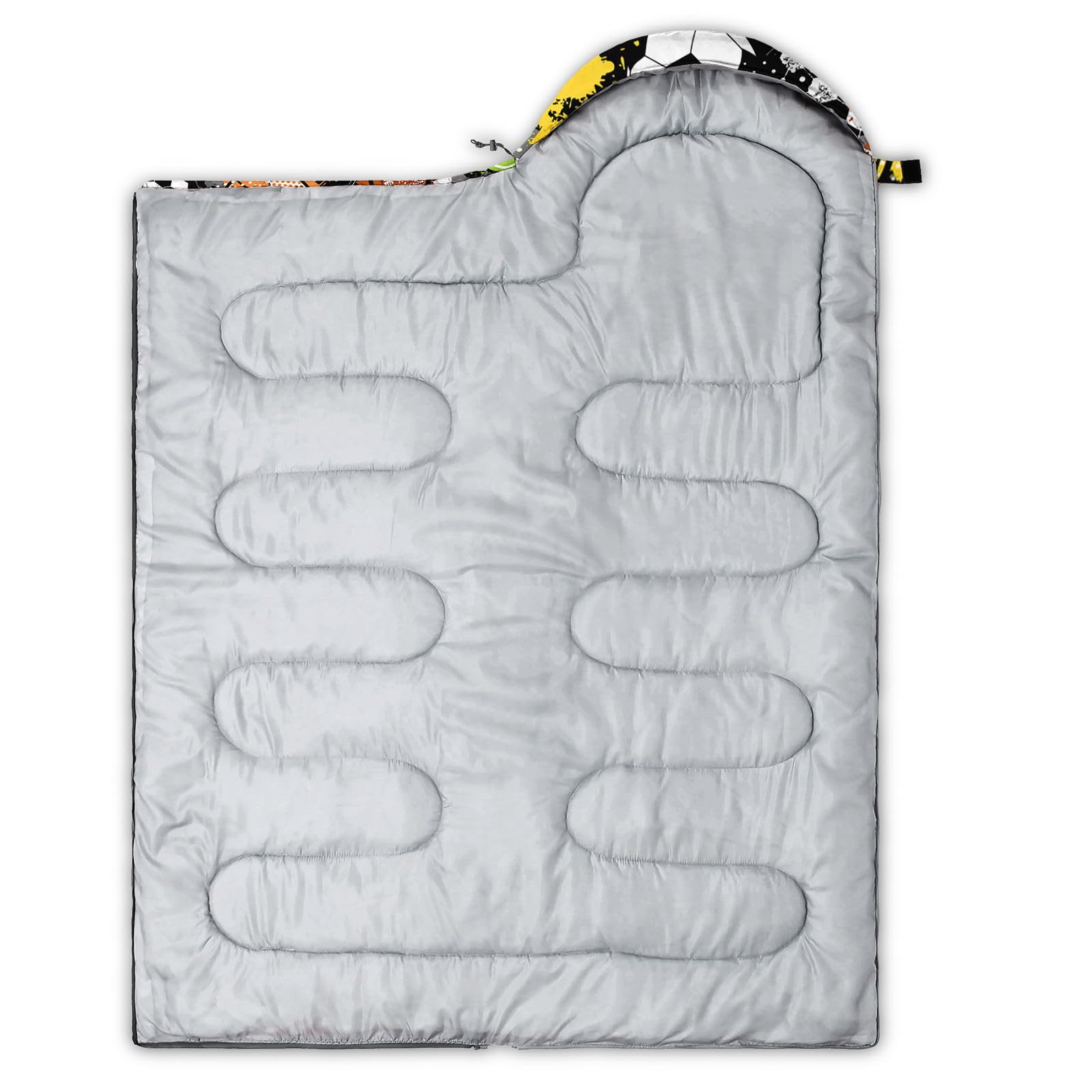 HOSIMA Saco de dormir con balón de fútbol para clima frío para adultos, niñas y niños, impermeable, para hombre, cálido, camping, senderismo, al aire libre, viajes, caza, saco de compresión