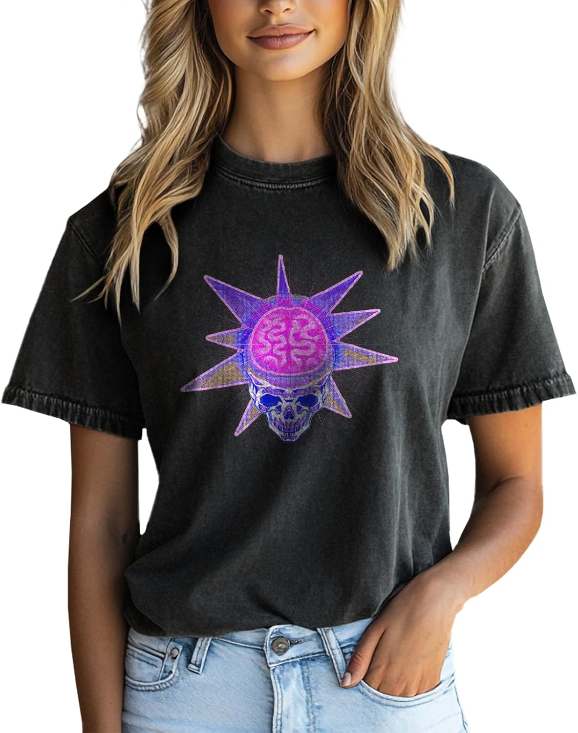 Summer T-Shirts for Women Casual Graphic Tees Short Sleeve Crewneck Tops Loose Fit Cotton Plus Size Outfits