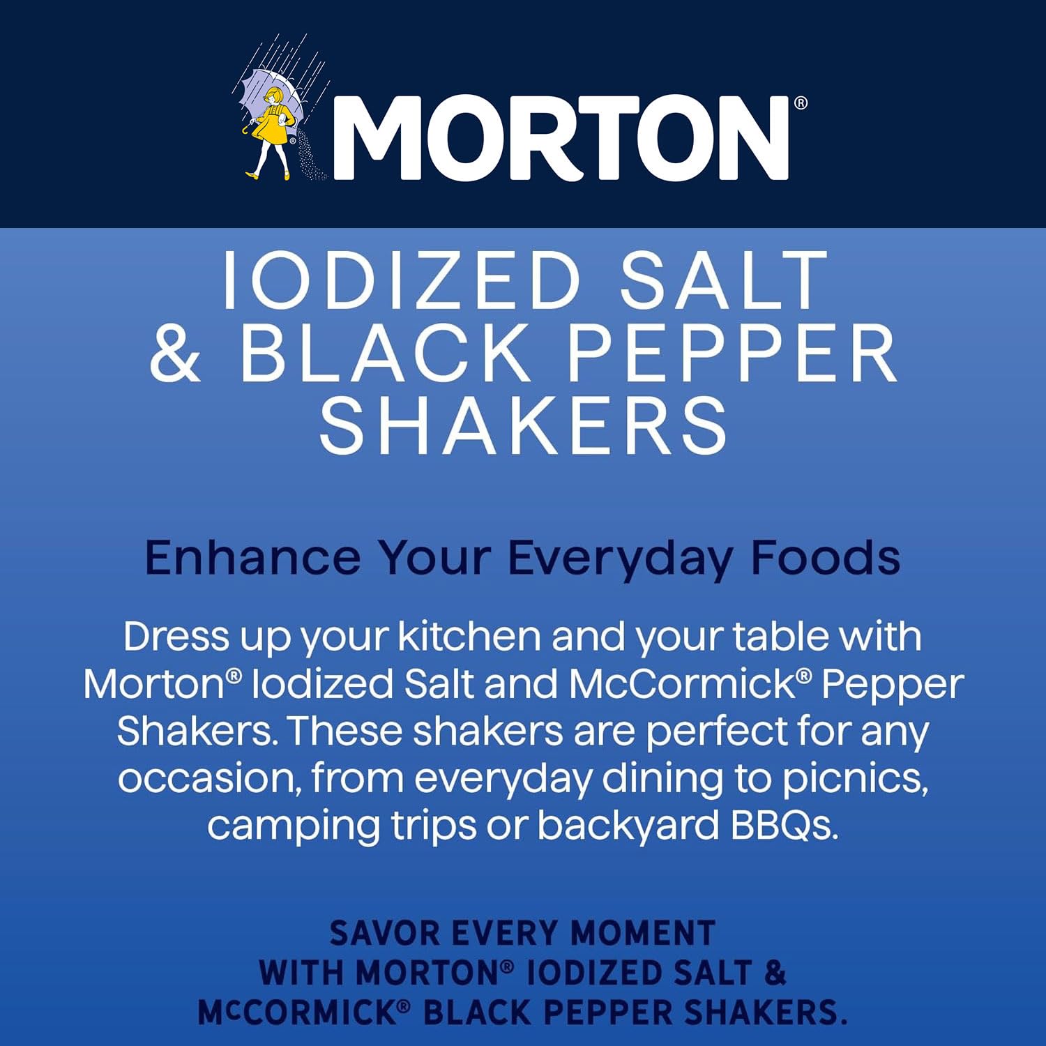 Morton Salt and Pepper Shakers, 5.25 Ounce (Pack of 12)