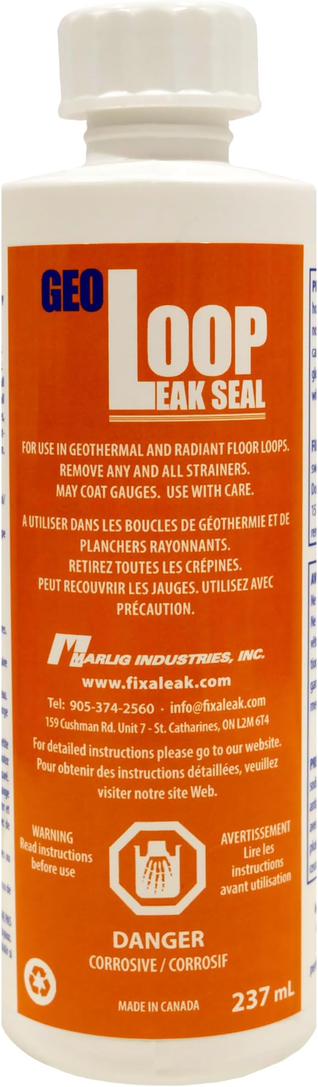 GEOLOOP LEAK SEAL for Radiant Floor Heat and for Geothermal Systems Bottle, 8 oz.