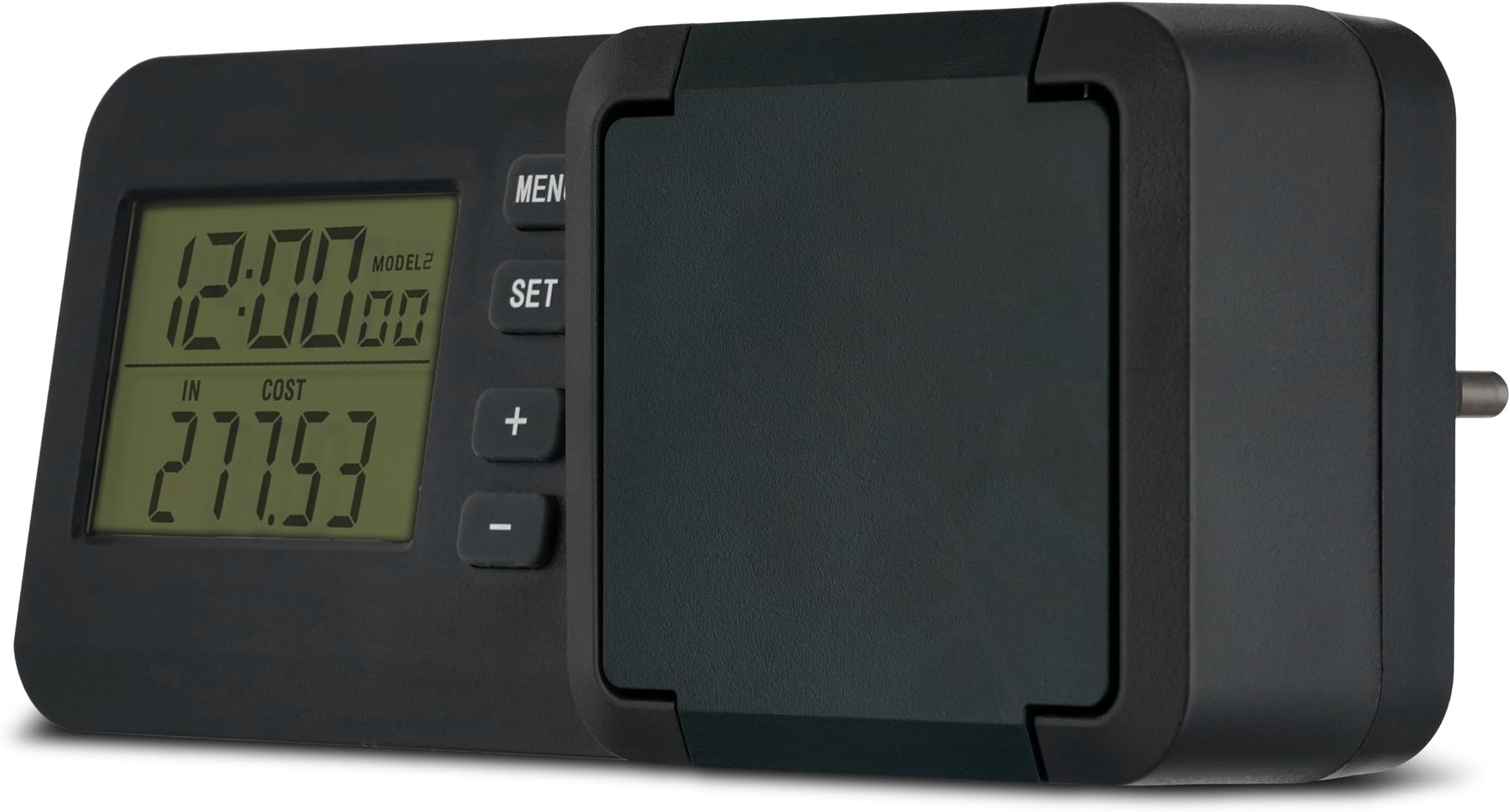 Flow meter - measure your power consumption, energy cost meter, suitable for balcony power stations, IP44, anthracite-green