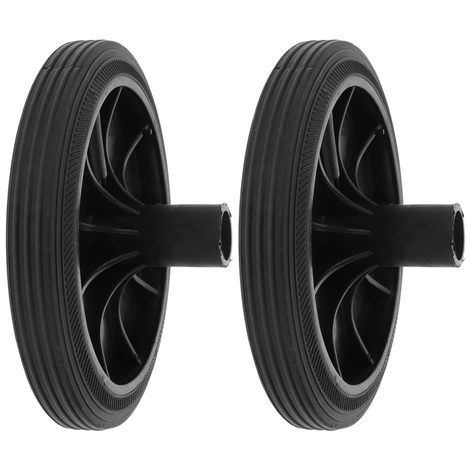 POPETPOP Ruote di Ricambio in Plastica Nera 2 per Bidoni della Spazzatura da 2,3 Cm, Facili da Sostituire per Bidoni e Carrelli Porta Immondizia
