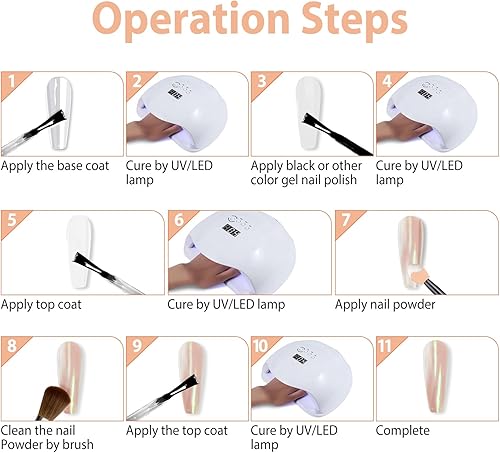 Miniatura 6 de Polvo de uñas cromado de sirena, polvo de uñas Aurora pigmento iridiscente, polvo de mica perla para arte de uñas, pigmento de polvo cromado