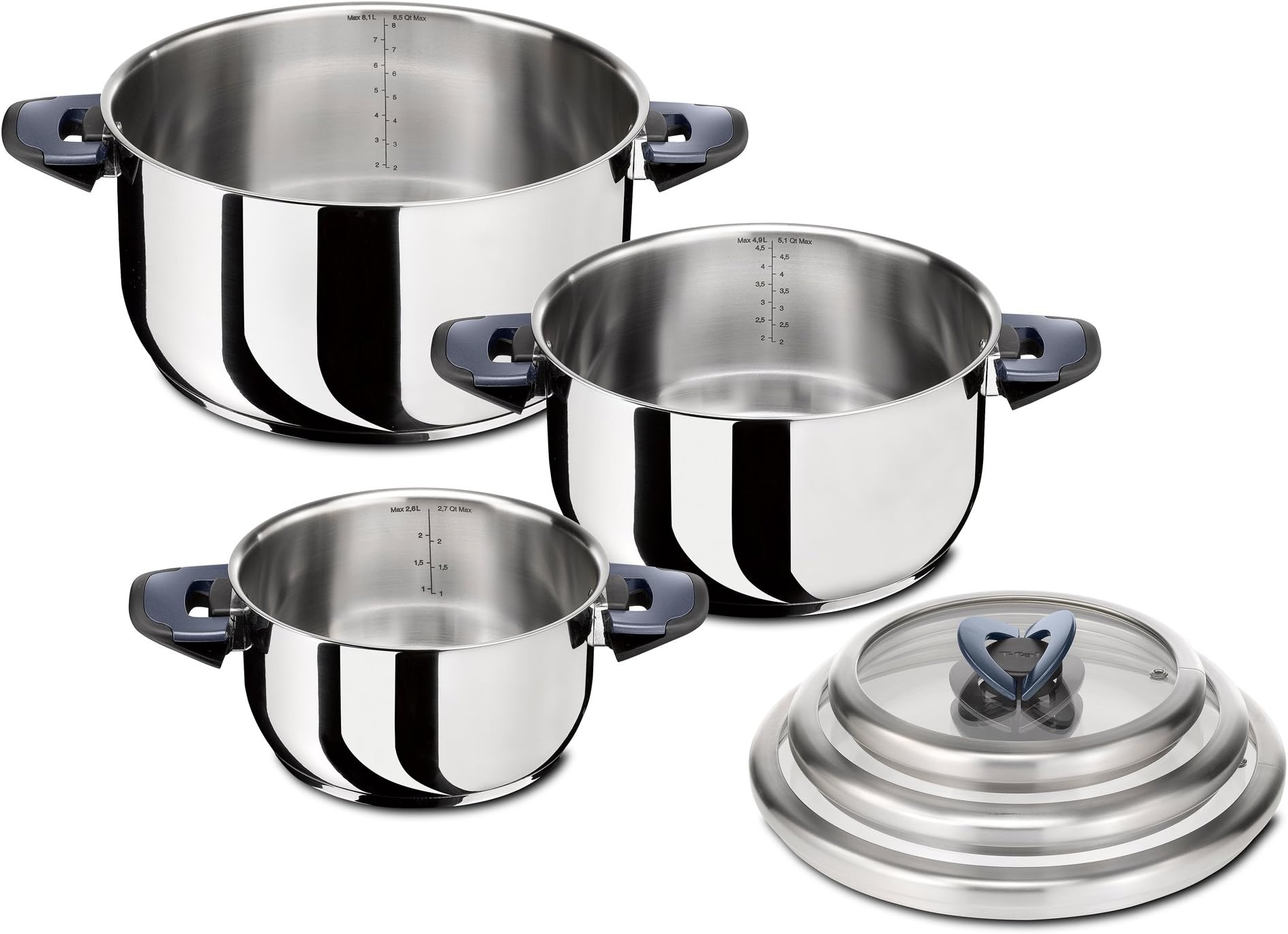 Tefal Modulo 6-Piece Saucepan Set - Stackable & Suitable for Induction Hobs - C81891