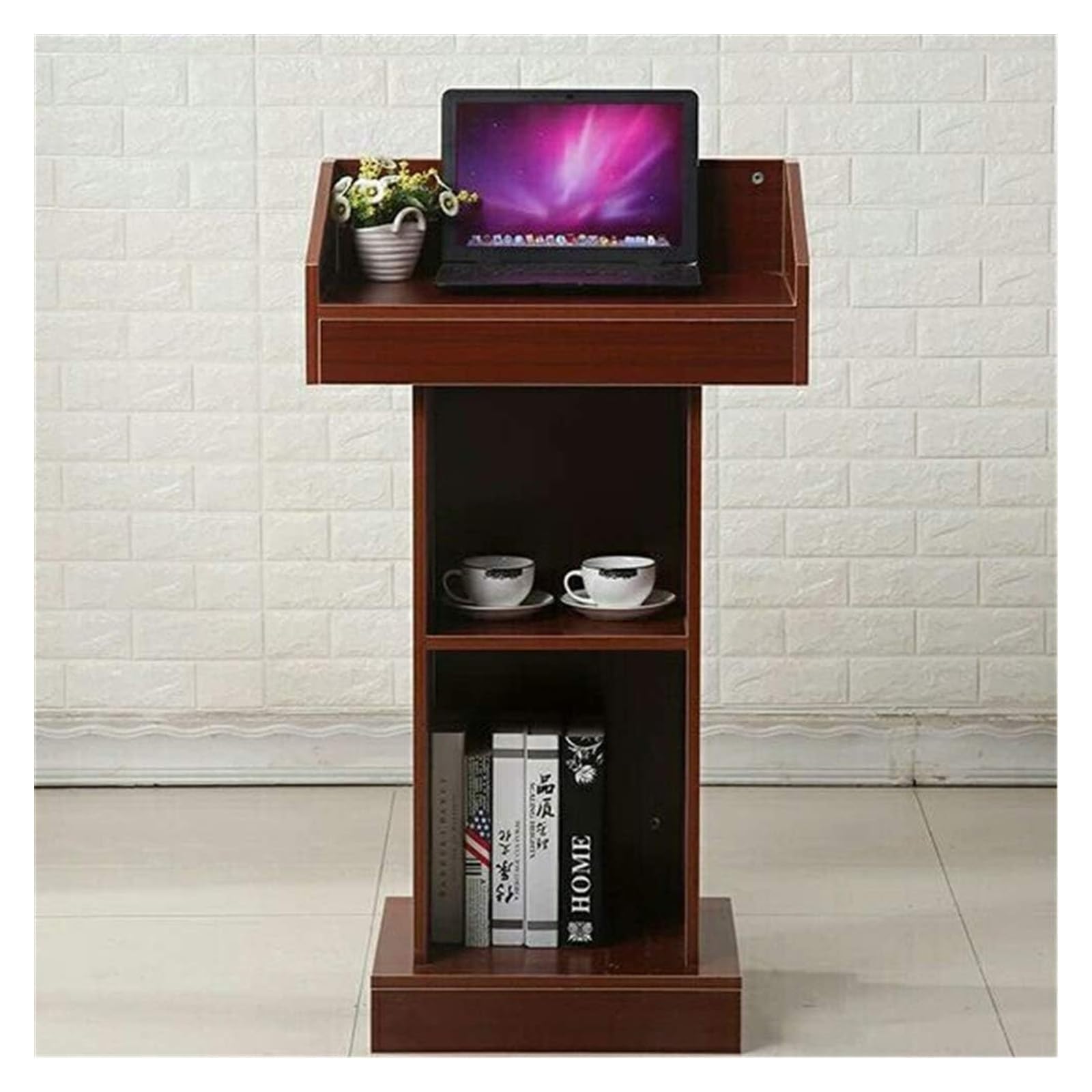 BTZHYLectern Podium Stand, Lectern Podium Stand, Wooden Podium, Reception Welcome Speaking Desk Parking Consultant Hosting Front Desk for Restaurant Wedding