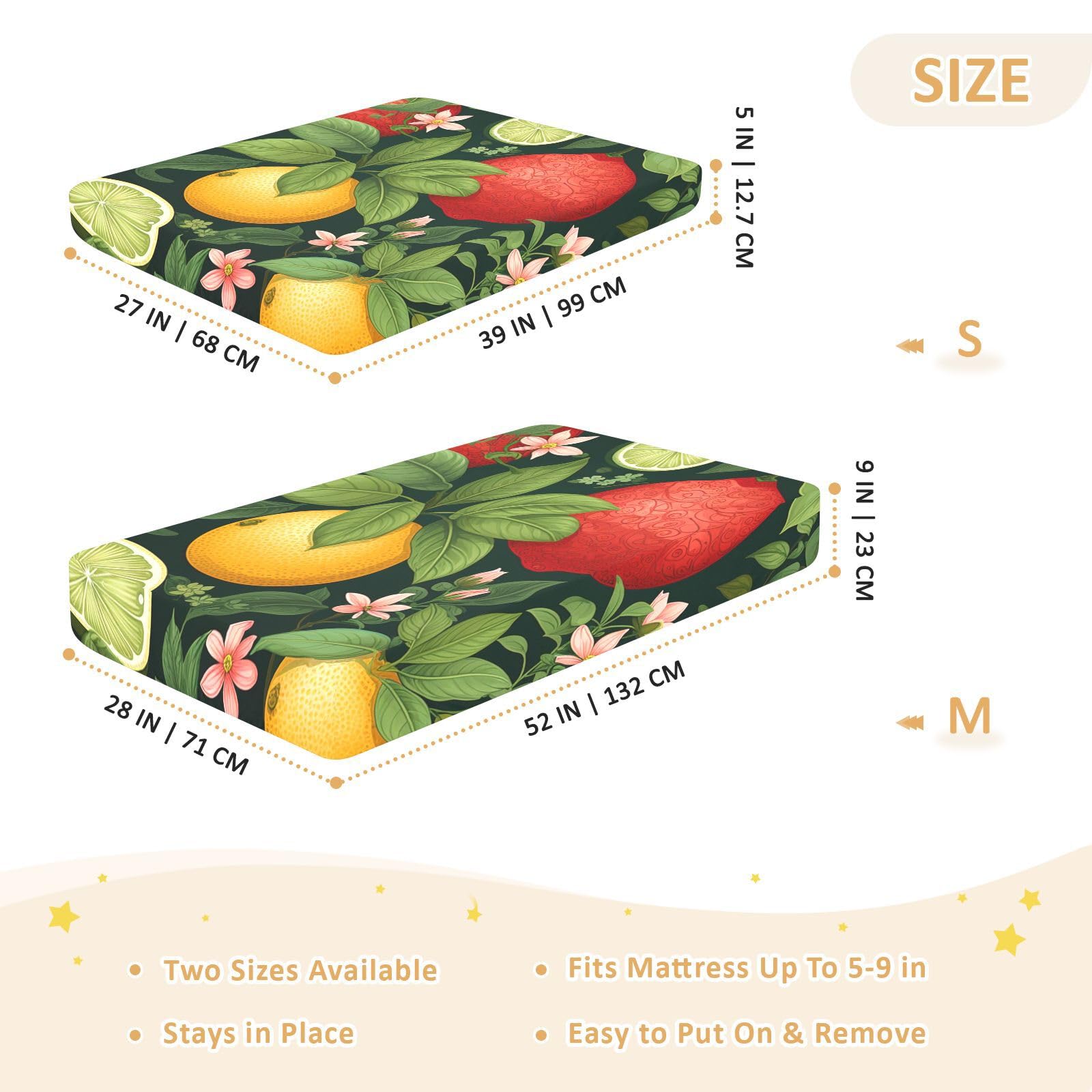 Fruta De Hojas De LimóN Rojo Sábana de Cuna para Niños Pequeños,Sábanas de Algodón Suave para Bebés Aptas para Colchón Corralito