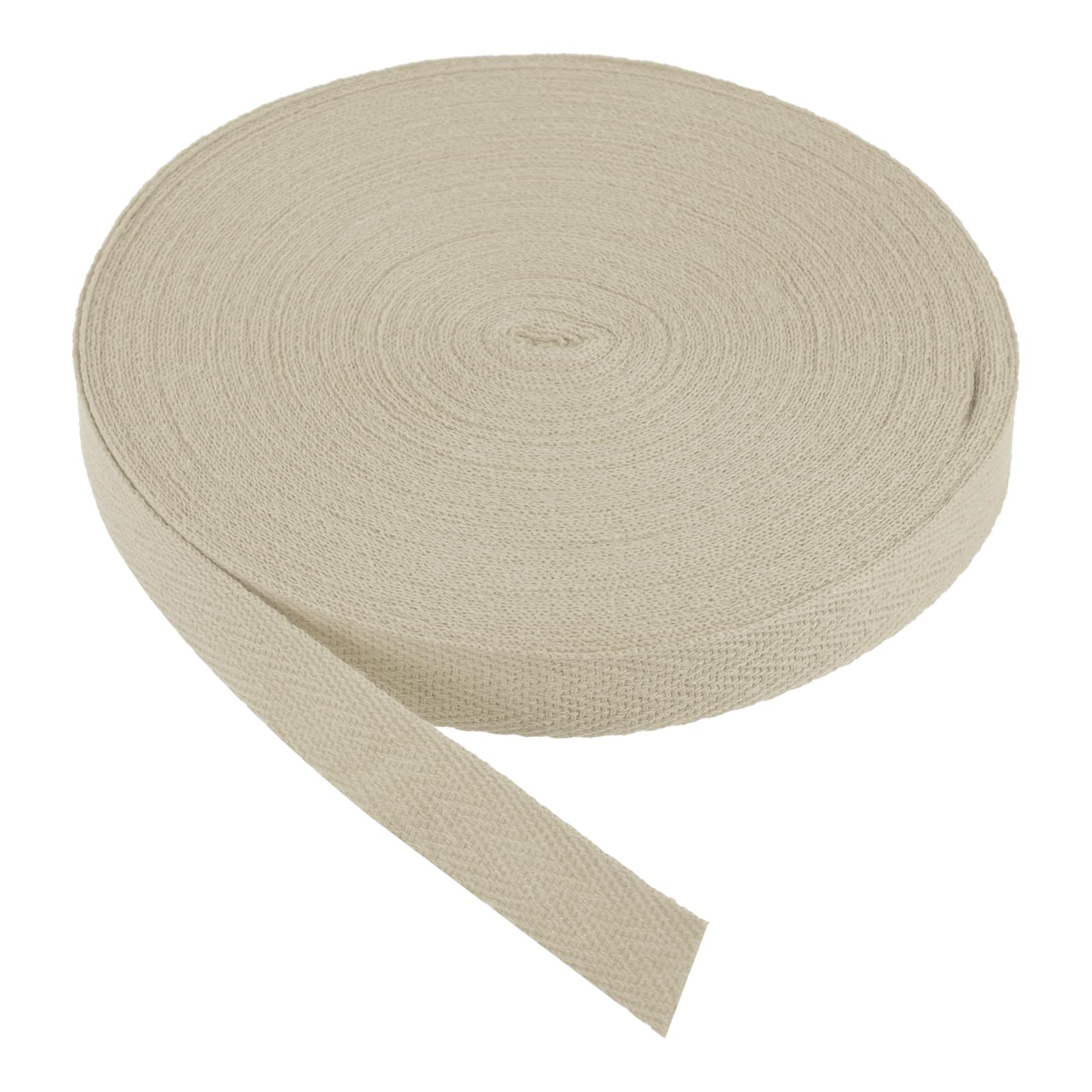 PATIKIL Cotton Twill Tape 15mm(5/8") 23m(25 Yards) Cotton Ribbon Bias Binding Tape Herringbone Webbing Trim for Sewing Gift Wrapping Craft DIY Light Apricot