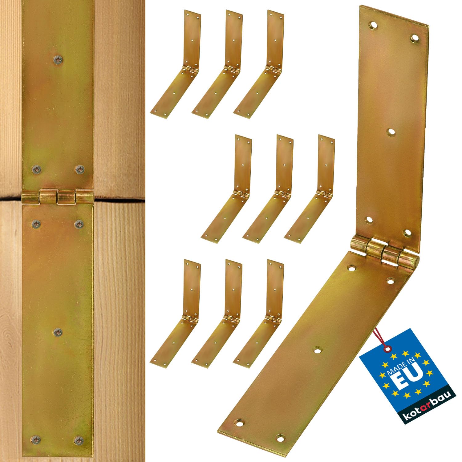 KOTARBAU® 10 x Bisagras de acero inoxidable para muebles, 150x25mm, apaisada, Nudo enrollado, Conector, plegable de doble hoja, libro multiuso para cajas de madera, Galvanizada