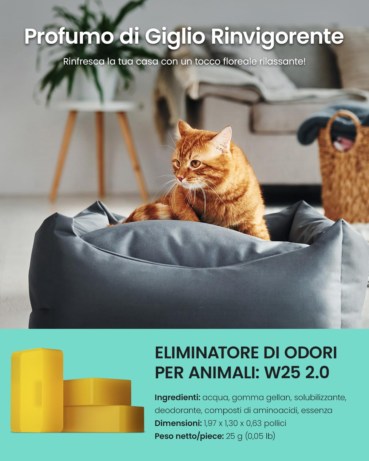 Deodorante per Lettiera Gatto Autopulente – Wolmds Gel Deodorante per Ambienti, Disabituante Gatti Cert. MSDS, Elimina Odori Lettiera, Assorbi Odori, Deodorante per Lettiera Gatto (3 Pezzi) Antiodore