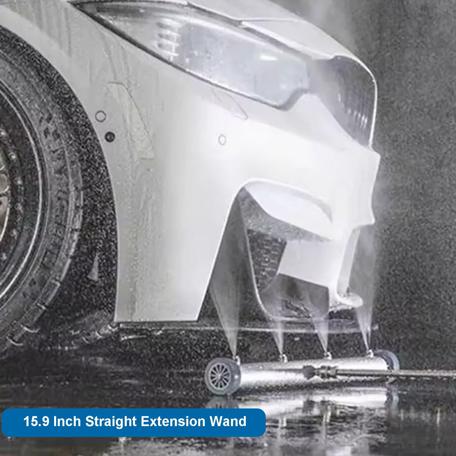 Generic Limpiador de Chasis, Lavadora a Presión de 17,7 Pulgadas, Limpiador Debajo del Automóvil con Acero Inoxidable de Cobre, 4000 PSI, 4 Varillas de Extensión de Boquilla para Automóviles,