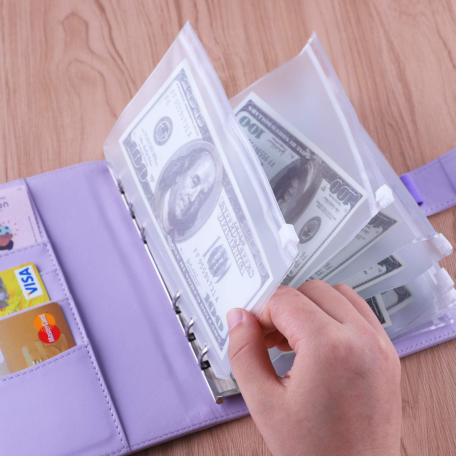 Antner A6 PU Leather Notebook Binder Refillable 6 Ring Binder for A6 Filler Paper, Loose Leaf Personal Planner Binder Cover with Magnetic Buckle Closure, Purple : Office Products