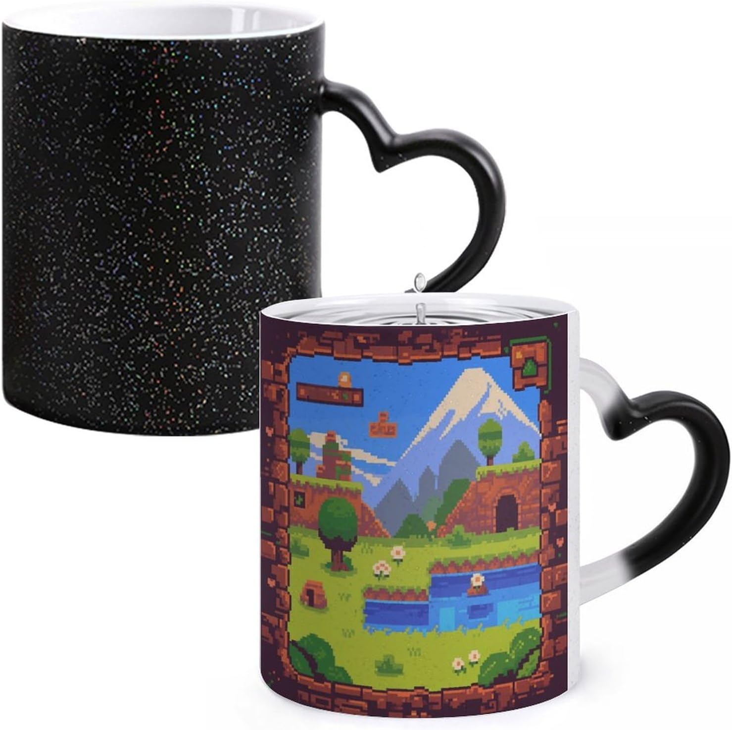 Color Changing Mug, Novelty Coffee Magic Cup, Pixel Retro Game image 3