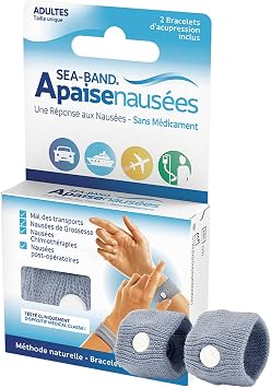Sea-Band Bracelets d'Acupression Élastiques Anti-Nausées ApaiseNausea
