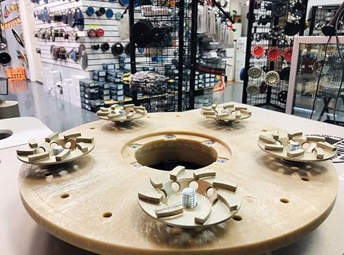 Miniatura 5 de Placa de molienda de hormigón para máquinas oscilantes - Herramienta de extracción para hormigón con ruedas de 5 tazas - MAX RPM 175