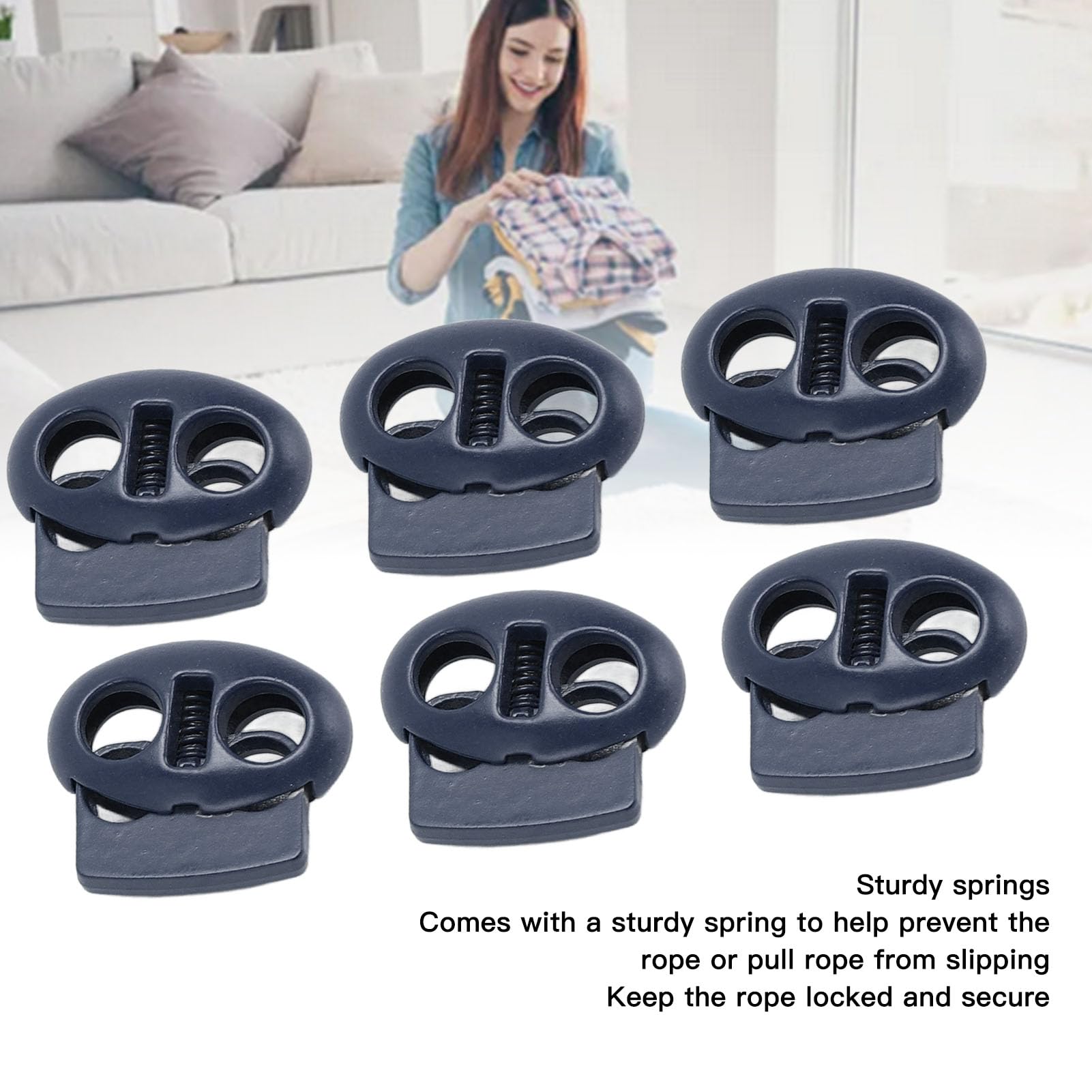 Lot De 30 Verrous De Cordon En Métal, Double Trou, Fermeture à Ressort, Extrémité à Bascule, Arrêt à Ressort, Verrouillage De Cordon Coulissant Pour Cordons De Serrage, Sacs