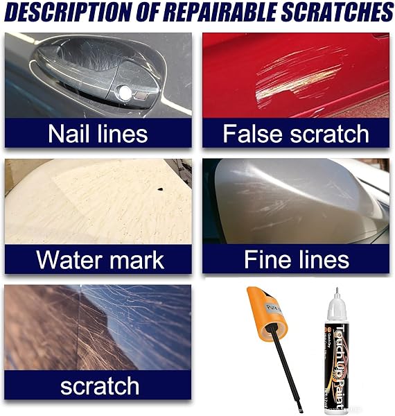 Auto Lackstift Weiß,Autolackstift,Professioneller, schnelltrocknender Lackstift für präzise Kratzerreparatur an Autos, Transportern und Motorrädern - 4