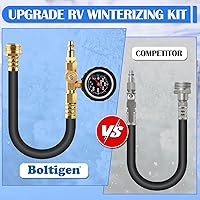 Vista 6 de Kit de invierno para RV mejorado Boltigen, manguera de invierno de 17'' para RV con medidor de presión de aceite y válvula de control, kit