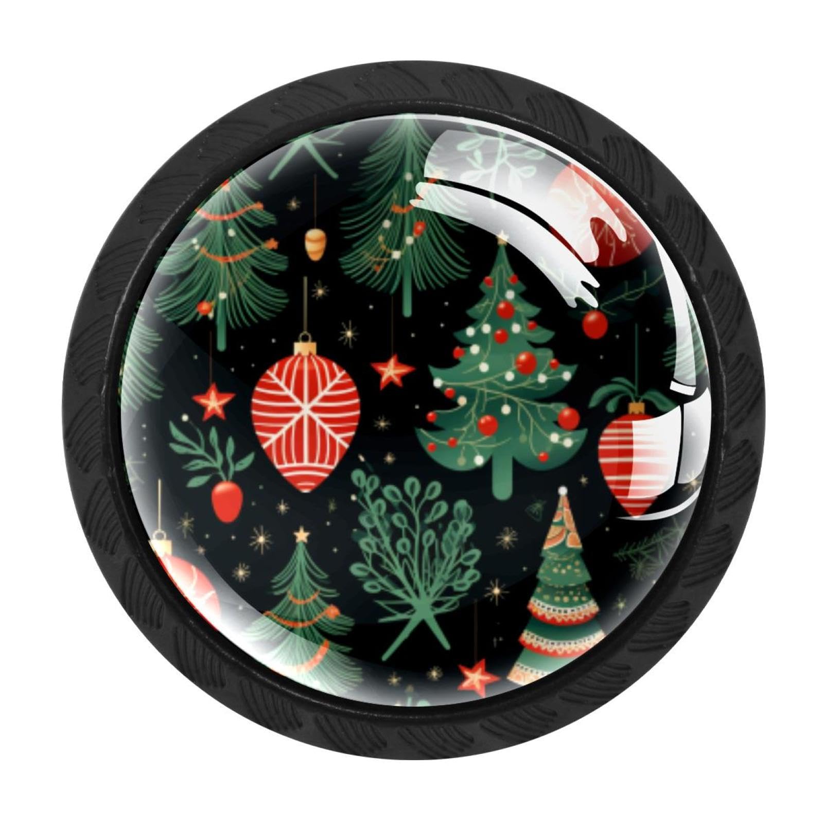 CHENZZZZ 4 Pack Cabinet Handles Black Christmas Tree Cabinet Knobs Draw