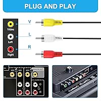 Vista 4 de Auhsuxo Cable AV N64, cable compuesto AV de audio y video compatible con Nintendo 64 N64, Gamecube GC, Super Nintendo SNES TV Game, 1.8M6FT