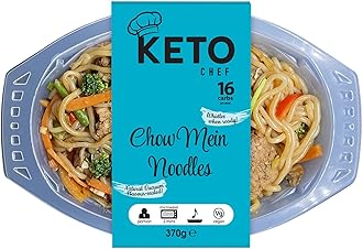 Chow Mein Noodles - Free-From, Suitable for Vegan & Low Calorie, High in Protein, Instant Lo Mein Chilled Meals, Contains Zero Sugar, Microwavable Meal | Ready to Eat 370g(Pack of 4)