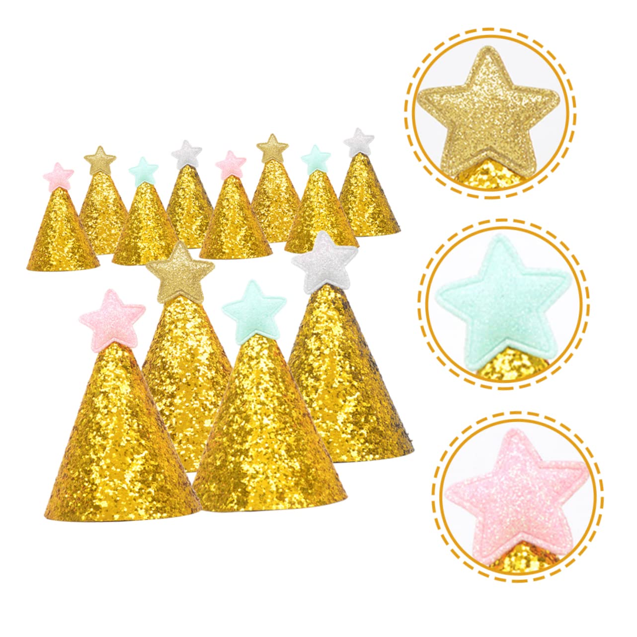 KOMBIUDA 3 Sets Modischer Geburtstagshut Für Mädchen Partyhut Für Kinder Bezauberndes Design Für Den Einsatz 12 Stück * 3