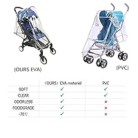 Vista 4 de Funda de lluvia universal para cochecito de bebé, cochecito de viaje compacto, impermeable, nieve, viento, protección contra el clima, EVA de grado