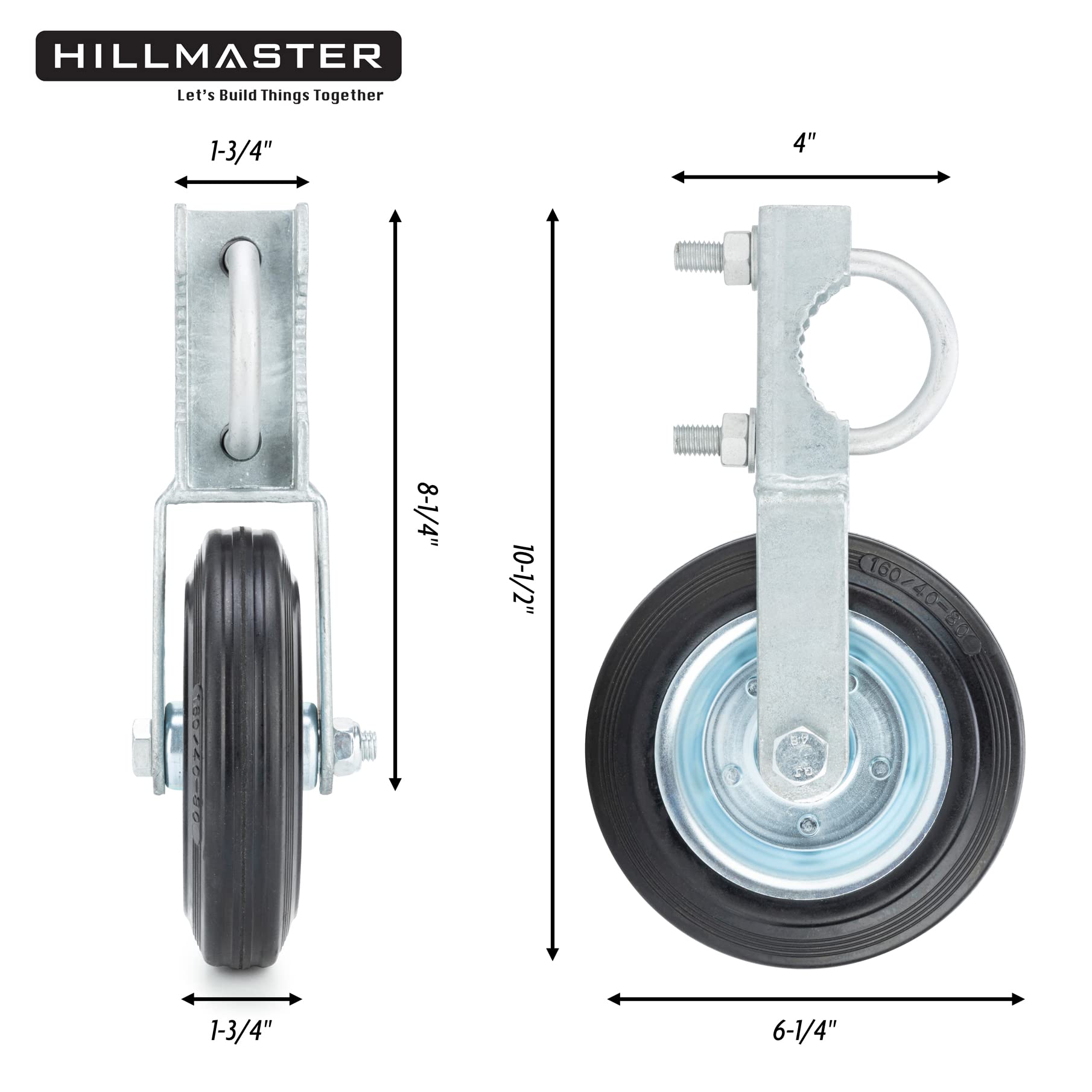 Snapklik.com : HILLMASTER 6 Inch Gate Wheel Gate Caster Kit