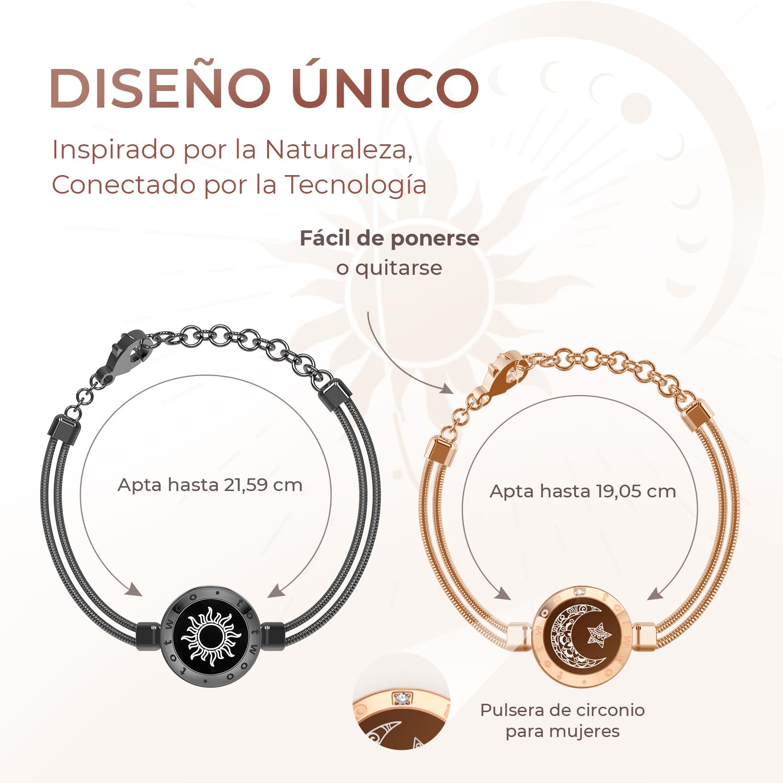 TOTWOO Pulseras Smart para Parejas con Bluetooth a Distancia