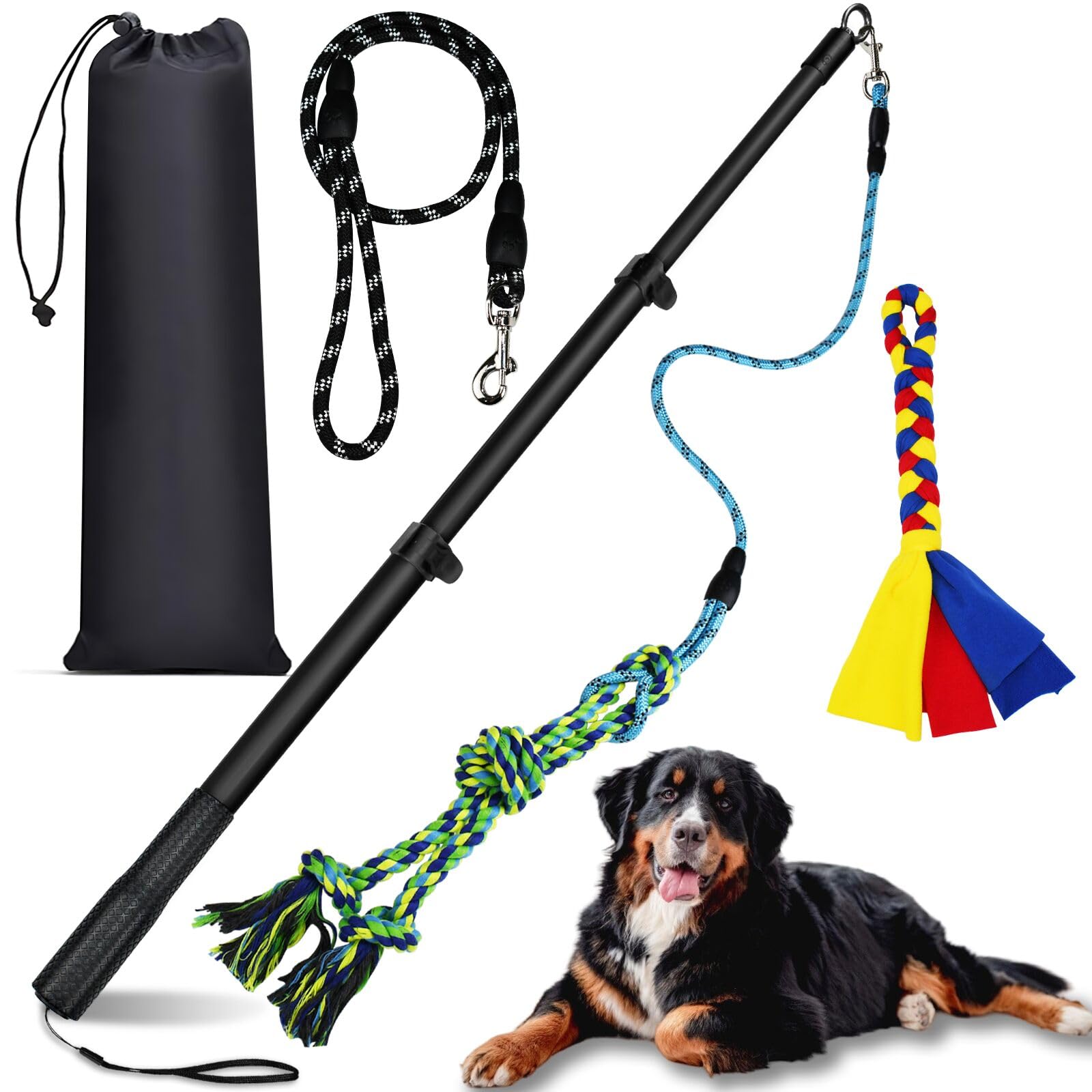 ASOCEA Cane Allungabile Teaser Wand Pet Flirt Stick Pole Puppy Chasing Tail Giocattolo Interattivo Per Cani Di Taglia Piccola Di Taglia Media Allenamento Esercizio Di Gioco - 5