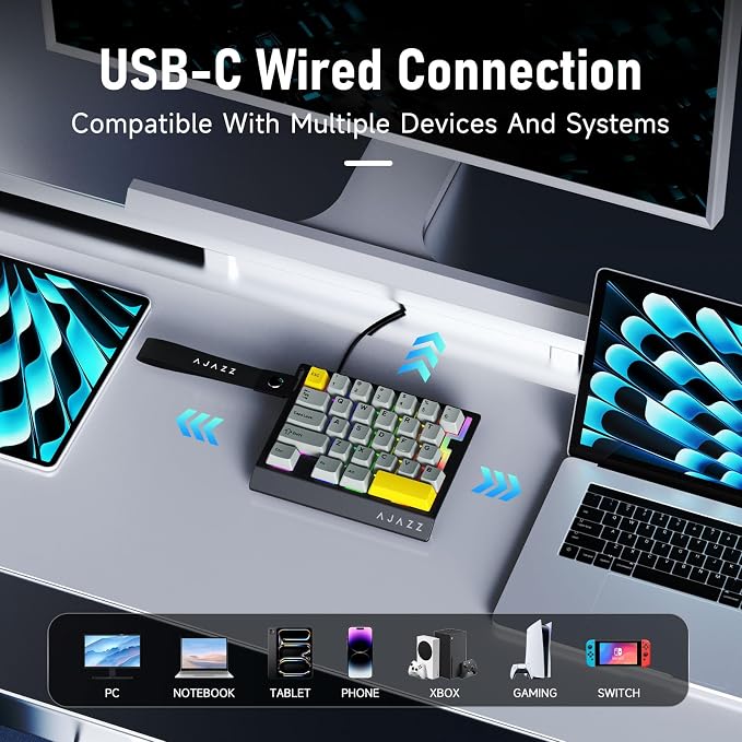 Teclado Gamer AK029 Conectividad USB-C 29 Teclas miniatura 4