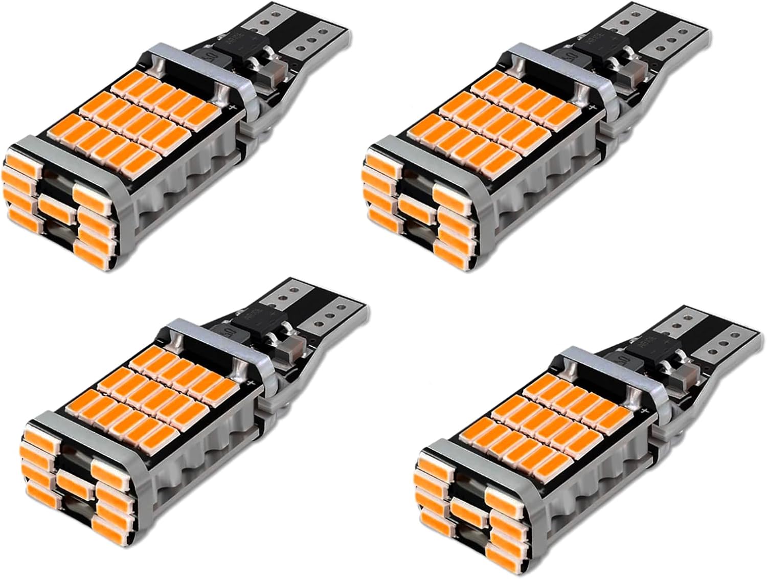 4PCS LED Reverse Lights, 6500K Super Brightness 45SMD-4014 Chipsets for Turn Signal Bulb, Universal Car Accessories Error Free T15 LED Brake Stop Cargo Backup Lights Replacement for Most Cars (Yellow)