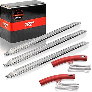 1PZ UKT-TS2 A Set of 12 Inch Chrome Tyre Levers Heavy Duty, 3 Pcs Tire Removal Bars and 2 Pcs Wheel Rim Protector, Tire Levers Spoon Repair Tool Kit for Motorcycle Electric Scooter Dirt Bike Motocross