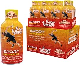 5-Hour Energy Extra Strength Sport Shots with Citrapeak, Vital Orange Flavor, Pre-Workout, 24 Count (1.93 fl oz)