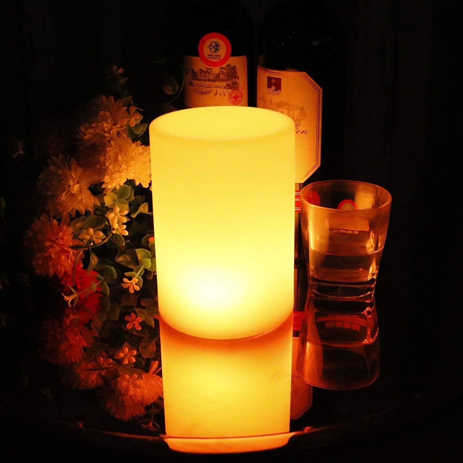 Cylinder Shape Color LED Mood Lamp, Rechargeable Dimmable Night Light with Remote Control 16 Dimmable Colors 4 Effects for Kids and Adults,Ambient Decorative Party Lighting (10 * 15cm)