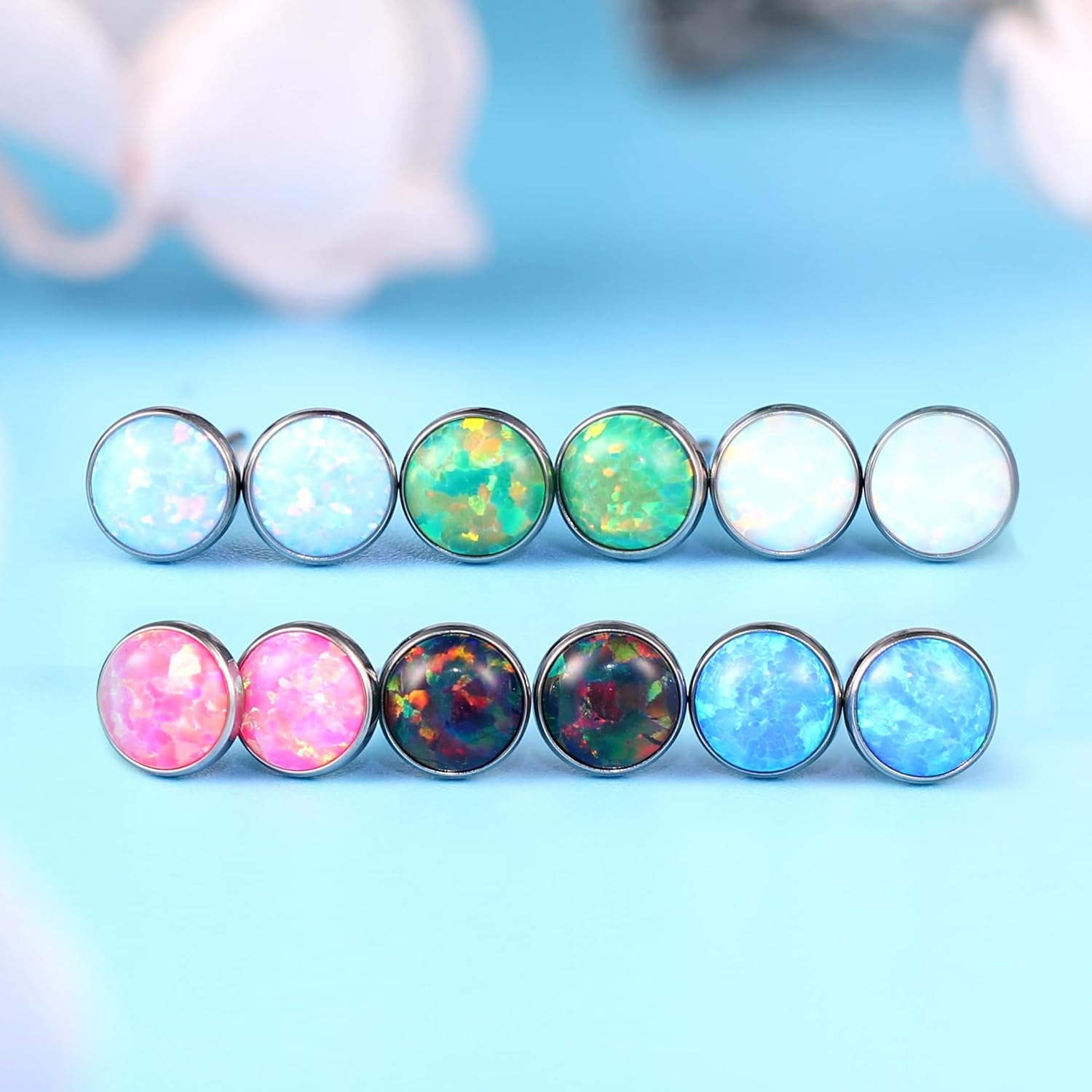 Limerencia G23 Pure Titanium Hypoallergenic Earrings | Minimalist Opal Stud Earrings | F136 Implant Grade | Suitable for Sensitive Ears Delicate Jewelry - Image 8