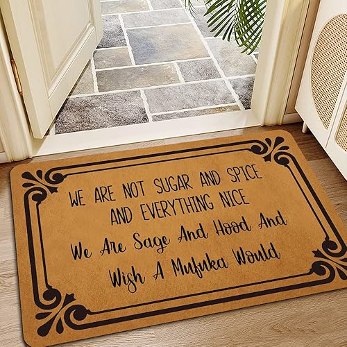 Miniatura 4 de Ytanie Tapetes de bienvenida para puerta delantera, entrada al aire libre, no somos azúcar y especias y todo, tapete de goma antideslizante para el