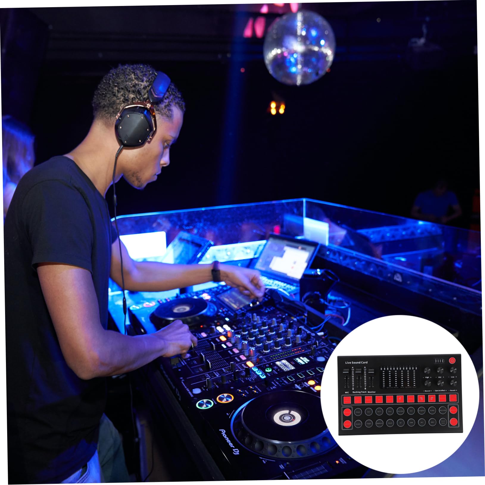 Angoily Voice Changer Live Sound Card Noise Reduction Multi-Effects Mixer for Streaming Gaming and Karaoke Compatible Mobile and Computer Devices