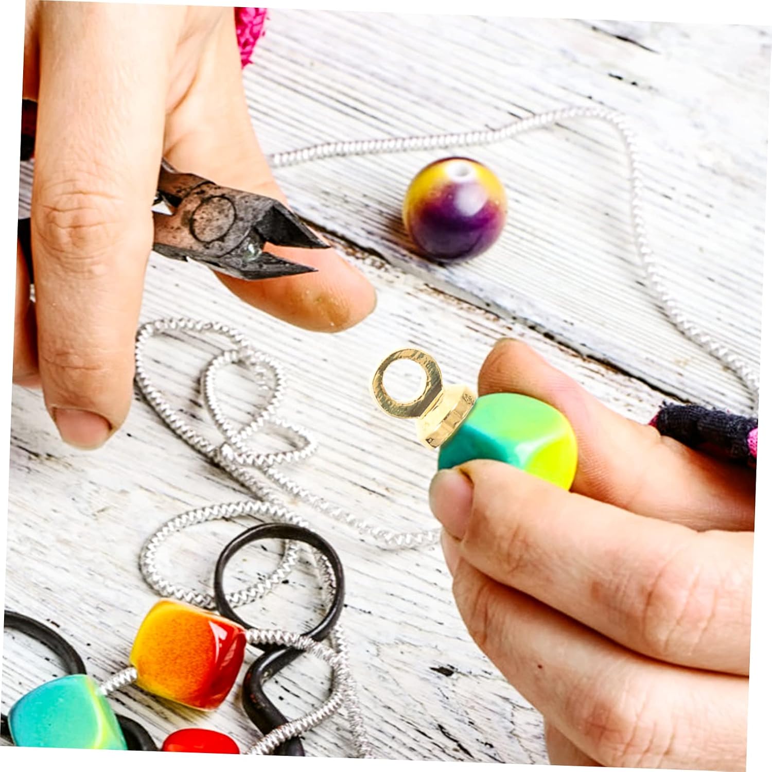 SEWACC 2Sets Decorative Screw Eye Hooks DIY Jewelry Making Accessories with Eye Pins for Necklaces Bracelets and Earrings