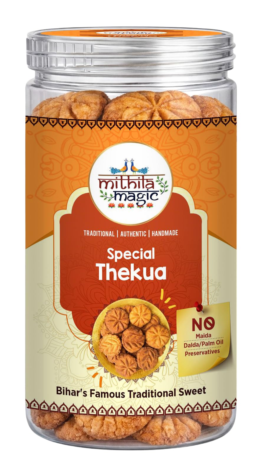 Mithila Magic Traditional Signature Mithila Combo | Gud Thekua, Special Thekua & Special Achaar | Handmade Indian Snacks & Pickle | Made with Desi Ghee, Jaggery & Cold Pressed Mustard Oil | No Preservatives