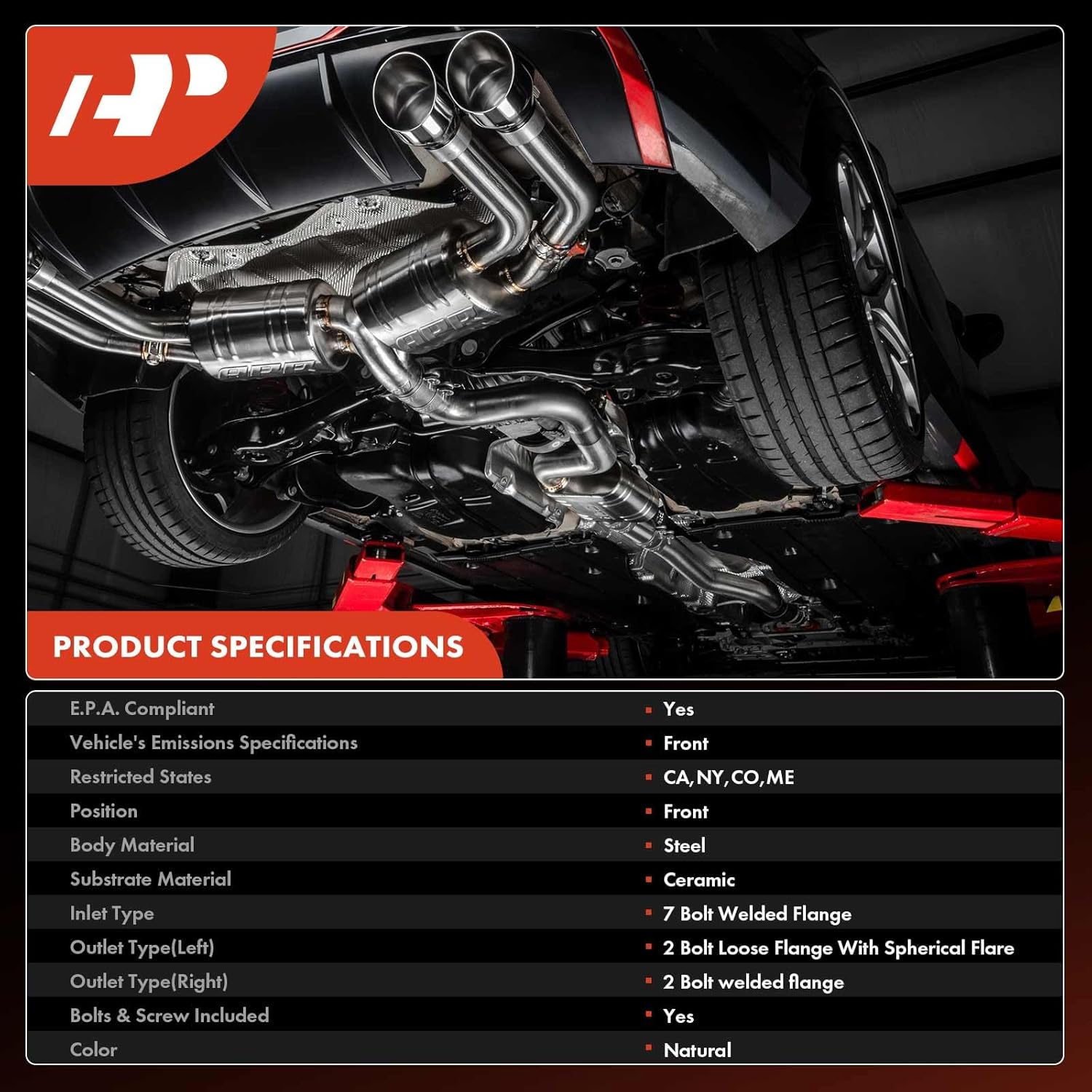 A-Premium Front 2-PC Exhaust Manifold Catalytic Converter Kit Direct-Fit Compatible with Dodge Avenger 2008-2010 & Chrysler Sebring 2007-2010, 2.7L, EPA Compliant