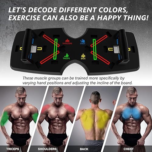 Miniatura 5 de AERLANG Tabla de empuje hacia arriba, portátil multifunción plegable 10 en 1 barra de empuje, asas de empuje para piso, equipo profesional de