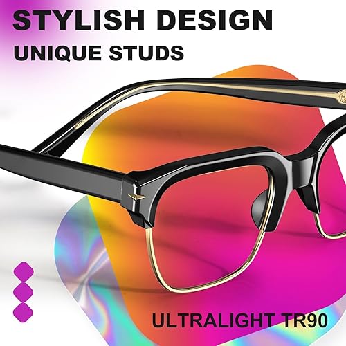 Miniatura 5 de VISOONE Lentes ligeros TR90 con bloqueo de luz azul Marco Protector de visión para hombres y mujeres ELBERT